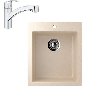 

Кухонная мойка и смеситель EcoStone ES-014 Grohe Eurosmart бежевая (ES-14-328, 30305000), ES-014 Grohe Eurosmart бежевая (ES-14-328, 30305000)