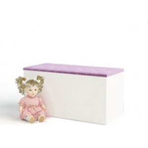 Ящик для игрушек ABC-KING Princess, Фея кожанная крышка со стразами Сваровски светло-сиреневая