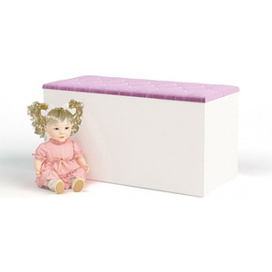 Ящик для игрушек ABC-KING Princess, Фея кожанная крышка со стразами Сваровски темно-сиреневая
