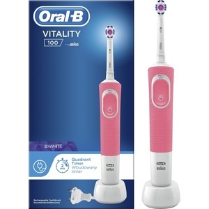 фото Электрическая зубная щетка oral-b vitality pro 3d white pink (d100.413.1)
