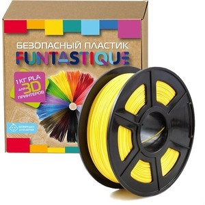 

Пластик в катушке для 3D принтера Funtastique PLA-1KG-YL желтый, PLA-1KG-YL желтый