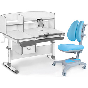 фото Комплект мебели (стол+полка+кресло+чехол) mealux evo evo-50 g (evo-50 g + y-115 kbl) белая столешница/серый