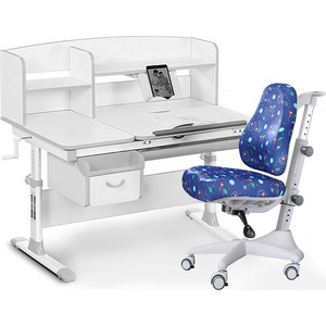 фото Комплект мебели (стол+полка+кресло+чехол) mealux evo-50 g (evo-50 g + y-528 f) белая столешница/серый