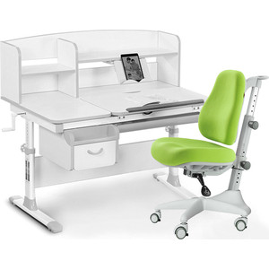 фото Комплект мебели (стол+полка+кресло+чехол) mealux evo-50 g (evo-50 g + y-528 kz) белая столешница/серый