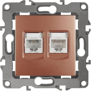 фото Розетка комбинированная rj45+rj11 эра 12-3109-14