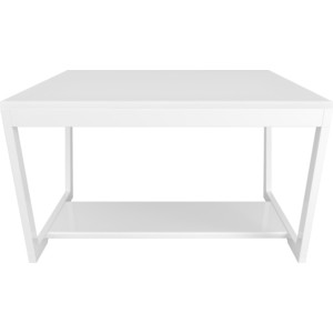 Стол журнальный Мебелик BeautyStyle 1 белый глянец, стекло белое (П0003323)