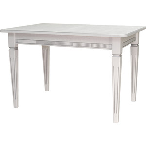 фото Стол обеденный мебелик васко в 86н белый/серебро 120/170x80
