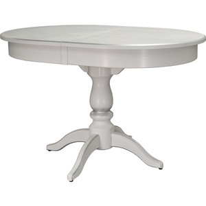 фото Стол обеденный мебелик тарун 4 белый/серебро 120/160x84