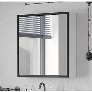 Зеркальный шкаф Corozo Айрон 70 черная/белая (SD-00000408) зеркальный шкаф corozo айрон 60 чёрный антик sd 00000278