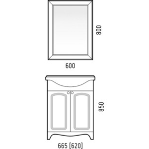 Зеркало Corozo Классика 60 белое (SD-00000270)