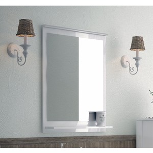 Зеркало с полкой Corozo Блюз 65 белое (SD-00000002) зеркало mixline блюз 80х60 с подсветкой фацет 4620001981984