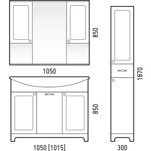 Зеркальный шкаф Corozo Прованс 105/С белый (SD-00000469)