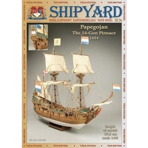 Сборная картонная модель Shipyard пинас Papegojan (№73), масштаб 1:96