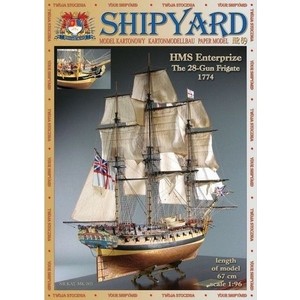 Сборная картонная модель Shipyard фрегат HMS Enterprize (№69), масштаб 1:96