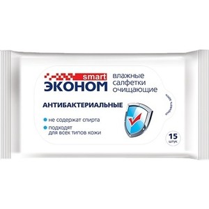 

Влажные салфетки Авангард Эконом smart АНТИБАКТЕРИАЛЬНЫЕ 15 шт в упаковке, Эконом smart АНТИБАКТЕРИАЛЬНЫЕ 15 шт в упаковке