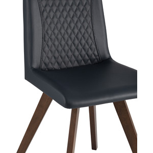 фото Стул обеденный stool group marta массив гевеи цвет орех/сидение синее пу lw1902-g pu dark blue grid