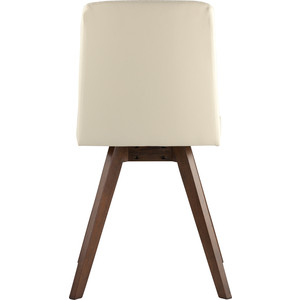 фото Стул обеденный stool group marta массив гевеи цвет орех/сидение бежевое пу lw1902-g pu cream grid