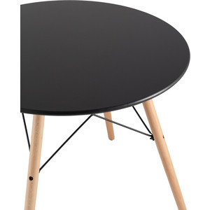 фото Стол круглый stool group eames dsw d80 черный/деревянные ножки chad black