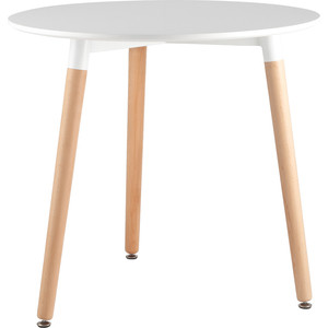 фото Стол круглый stool group eames dst белый/деревянные ножки z-210
