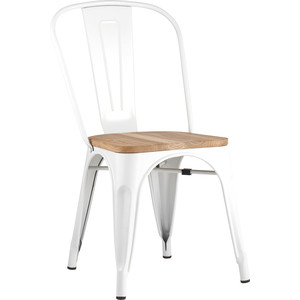 фото Стул stool group tolix белый глянцевый + светлое дерево yd-h440b-w lg-02