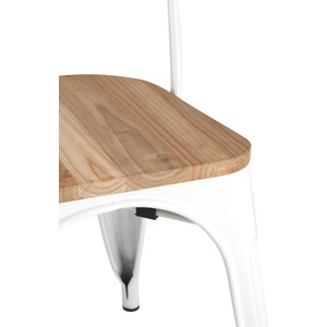 фото Стул stool group tolix белый глянцевый + светлое дерево yd-h440b-w lg-02