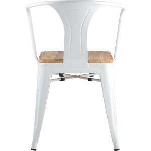 фото Стул stool group tolix arm wood белый глянцевый + светлое дерево yd-h440ar-w lg-02