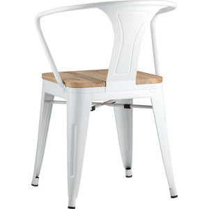 фото Стул stool group tolix arm wood белый глянцевый + светлое дерево yd-h440ar-w lg-02