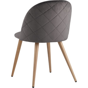 фото Стул stool group лион вельвет с ромбами серый zomba velvet grey diamon