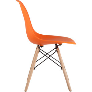 фото Стул stool group eames оранжевый/деревянные ножки 8056pp orange