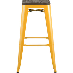 Стул барный Stool Group Tolix желтый глянцевый + темное дерево YD-H765-W LG-06 Tolix желтый глянцевый + темное дерево YD-H765-W LG-06 - фото 2