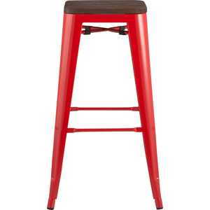 фото Стул барный stool group tolix красный глянцевый + темное дерево yd-h765-w lg-03