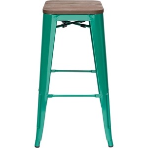 фото Стул барный stool group tolix аквамарин + темное дерево yd-h765-w 6016