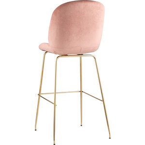 фото Стул барный stool group турин со спинкой бархат пудровый/золотые ножки 8329c pink