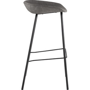 фото Стул барный stool group турин серая экокожа/черные ножки 8319tb grey