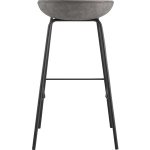 фото Стул барный stool group турин серая экокожа/черные ножки 8319tb grey