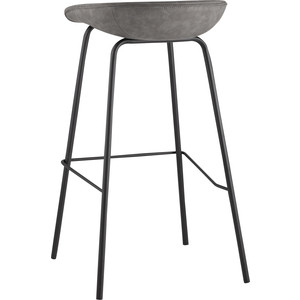 фото Стул барный stool group турин серая экокожа/черные ножки 8319tb grey