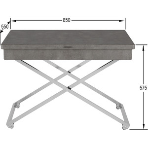 фото Стол универсальный трансформируемый калифорния мебель андрэ менсола серый бетон