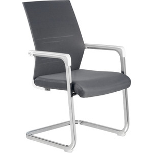 фото Кресло riva chair rch d819 белый пластик/серая сетка (на полозьях)