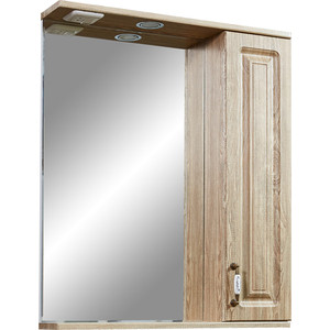 Зеркало-шкаф Stella Polar Кармела 65 с подсветкой, карпатская ель (SP-00000181) зеркало со шкафом stella polar