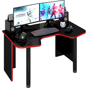 Стол компьтерный МЭРДЭС СКЛ-Игр140 Ч черный стол компьтерный мэрдэс скл игр140 к