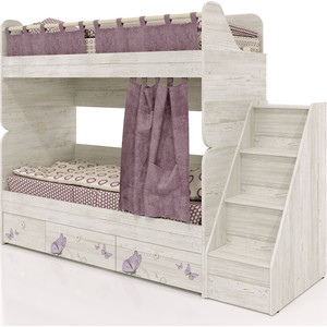 фото Сканд-мебель кровать двухъярусная леди 6-2 винтерберг+комод-лестница регата-4 винтерберг