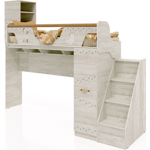 фото Сканд-мебель кровать-чердак марвин-4 + комод-лестница регата-4 винтерберг