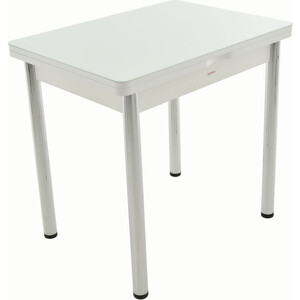 Стол Аврора Бари мини белый/стекло белое стол сервировочный мебелик бридж белый п0002987