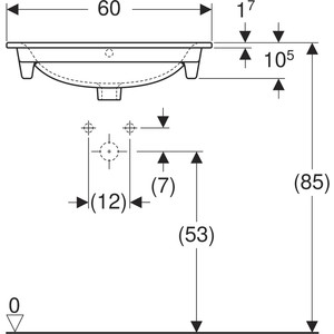 фото Раковина geberit renova plan 60 (122260000)