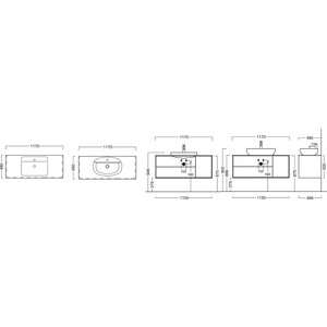 фото Тумба под раковину kerama marazzi plaza modern 120 подвесная, 3 ящика, белая (pl.m.120.3\wht)