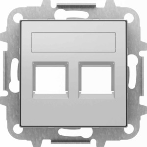 

Лицевая панель ABB Sky розетки 2xRJ12/RJ45 со шторками полем для надписи серебристый алюминий, Sky розетки 2xRJ12/RJ45 со шторками полем для надписи серебристый алюминий