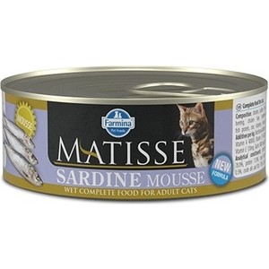 Консервы Farmina Matisse Sadine Mousse Adult Cat мусс с сардинами для кошек 85г - фото 1