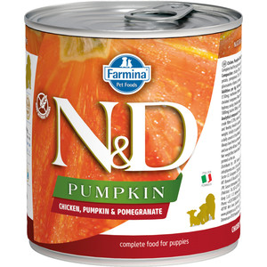 

Консервы Farmina N&D Puppy Chicken, Pumpkin & Pomegranate с курицей, тыквой и гранатом для щенков 285г, N&D Puppy Chicken, Pumpkin & Pomegranate с курицей, тыквой и гранатом для щенков 285г