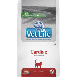 фото Сухой корм farmina vet life cat cardiac для кошек с хронической сердечной недостаточностью 400г