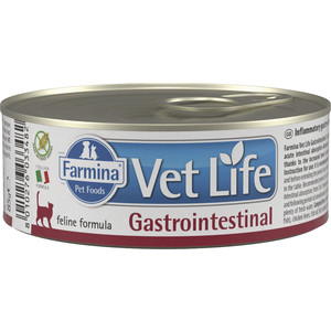 Консервы Farmina Vet Life Gastrointestinal Feline диета при нарушениях пищеварения для кошек 85г - фото 1